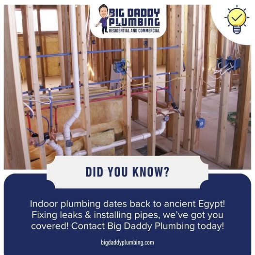 Did you know — indoor plumbing dates back to ancient Egypt, rough-in framing